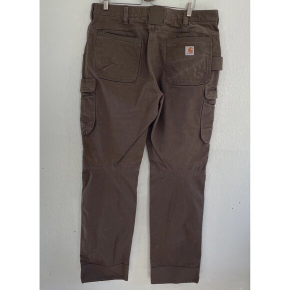Carhartt Rugged Flex Steel Cargo Pant 38 X 34 Brown Ripstop Knee Pad Pocket Euc - Picture 4 of 6